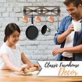 Autumn Alley Rustic Coat Rack Wall Mount – Multi-Purpose Farmhouse Wood and Metal Coat Hooks Wall Mount for Entryway, Bathroom, or Kitchen Autumn Alley