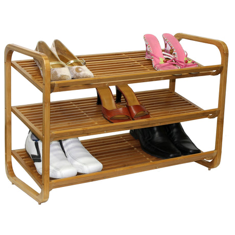 Oceanstar 3-Tier Bamboo Shoe Rack, Brown Oceanstar