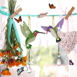 JeCuiK 6 Pcs Diamond Painting Wind Chimes Rhinestone Hummingbird Diamond Art Suncatcher Double Sided 5D DIY Diamond Painting Kits for Adults Christmas Ornament Best Gifts for Mom JeCuiK