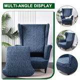 CRFATOP Printed Wing Chair Slipcovers 2 Piece Stretch Wingback Chair Cover Spandex Fabric Wingback Armchair Covers with Elastic Bottom for Living Room Bedroom Wingback Chair,A02 CRFATOP