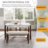 Merax 4 Piece Dining Table Set,46" Faux Marble Style Table and 2 Upholstered Chairs & Bench, 4-Person Space-Saving Dinette Set for Kitchen,Dining Room(Table+2 Chair+Bench) Merax