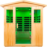 LTCCDSS Basswood Outdoor Sauna 4 Person Far Infrared Sauna, Basswood Wisconsin, Withstand Outdoor Temp -10℉-149℉| Low EMF Sauna Room for Home-12 Low EMF Boards-Chromotherapy-Bluetooth Speaker LTCCDSS