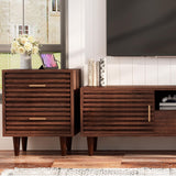 Night Stand with Charging Station Set of 2, Side Table with 2 Drawers, Mid Century Modern End Table with Storage, Wood Bedside Table with USB Ports and Outlets, Nightstand for Bedroom, Brown 2PCS Alohappy