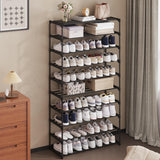 Calmootey 10-Tier Shoe Rack, Tall Large Capacity 50 Pairs Shoes Storage Organizer, Stackable Wide Shoe Shelf for Entryway, Hallway, Black Calmootey