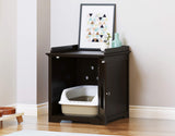 PAWLAND Cat Litter Box Enclosure, Cat House Side Table,Night Stand Pet House, Indoor Cat House, Espresso PAWLAND