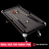 MD Sports 7.5' Titan Drop Pocket Table with Pool Ball and Cue Stick Set MD Sports