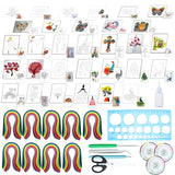 Woohome 48 PCS Paper Quilling Kit, Paper Quilling Making Drawing Design, Strips Quilling Paper and Papers Quilling Tools for Quilling Art Paper DIY Drawing Handcraft Handmade, Home Decoration Woohome