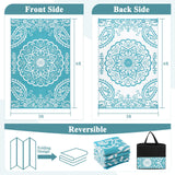 Pauwer Waterproof Outdoor Rug 5x8, Reversible Plastic Straw Patio Camping Rug, Indoor Outdoor RV Mat Carpet for Deck, Camper, Porch, Balcony, Backyard, Picnic, Boho Teal Pauwer