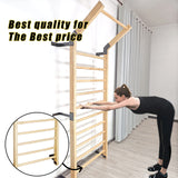 FC FUNCHEER Gymnastics Wooden Stall Bar, Swedish Ladder Wall Gym - Suspension Trainer, 11 Strategic Rods-86.6 Inches in Height, 32 Inches in Width, Wall Mounted Pull-Up Bar for Home FC FUNCHEER