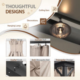 Flamaker Hardtop Gazebo Aluminum Frame Outdoor Gazebo with Privacy Curtains and Gauze Mesh Sunshade Pavilion Double Roof Canopy for Patio, Lawn, Deck, Poolside (Polyurethane Roof, 10' x 13') Flamaker