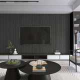 eazart Acoustic Wood Veneer Slat Wall Panels for Interior Wall and Ceilings Decor | Sound-Absorbing Felt Board | 3D Sound Proof Decorative Panels | 94.49” x 23.62” Each Box | 2 Pack | Natural Black eazart