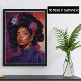 Reofrey DIY Diamond Art Kits for Adults Africa, Beauty Full Drill Round Rhinestone Diamond Painting Kits, Cross Stitch Embroidery Canvas for Crafts Home Wall Decor 30x40cm Reofrey