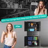 Metal Storage Cabinet with Drawer and Locks,Black Garage Storage Cabinet with Locking Doors and Adjustable Shelves,71" Tall Large Metal Cabinets with Magnetic Door for Home,Office,Garage SISESOL