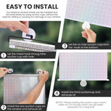 No Drilling Retractable Roller Window Shades W/3 Suction Cups, Black Blackout Blind Shade Temporary Cover Curtain for Home Bedroom Car (23.62" L×15.75" W, Laser Pattern) WoodArtSupply