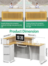 L Shaped Reception Desk, Solid Wood Front Desk with Counter & Lockable Drawers, Retail Checkout Customer 2 Person Secretary Desks for Home Office Lobby Store (70in,Left) Generic