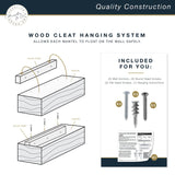 MCS 72-Inch Mantel, Master & Co Antique Natural Finsh Solid Wood Floating Fireplace Mantel, Long Floating Shelf for Livingroom with Wood Cleat Hanging System, Photo and Home Decor Display Shelf MCS