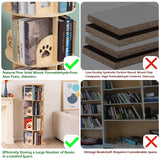 BUYWAY 360° Rotating Solid Wood Bookshelf Tower - Versatile 4-Tier Bookcase for Kids & Adults BUYWAY