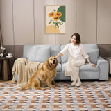 DOPEDIO Modern Loveseat Sofa for Living Room,Chenille Recliner, Removable Cover, Spring Cushions, Solid Wood Frame, Easy Assembly for Small Spaces (71.25inch，Light Gray) DOPEDIO