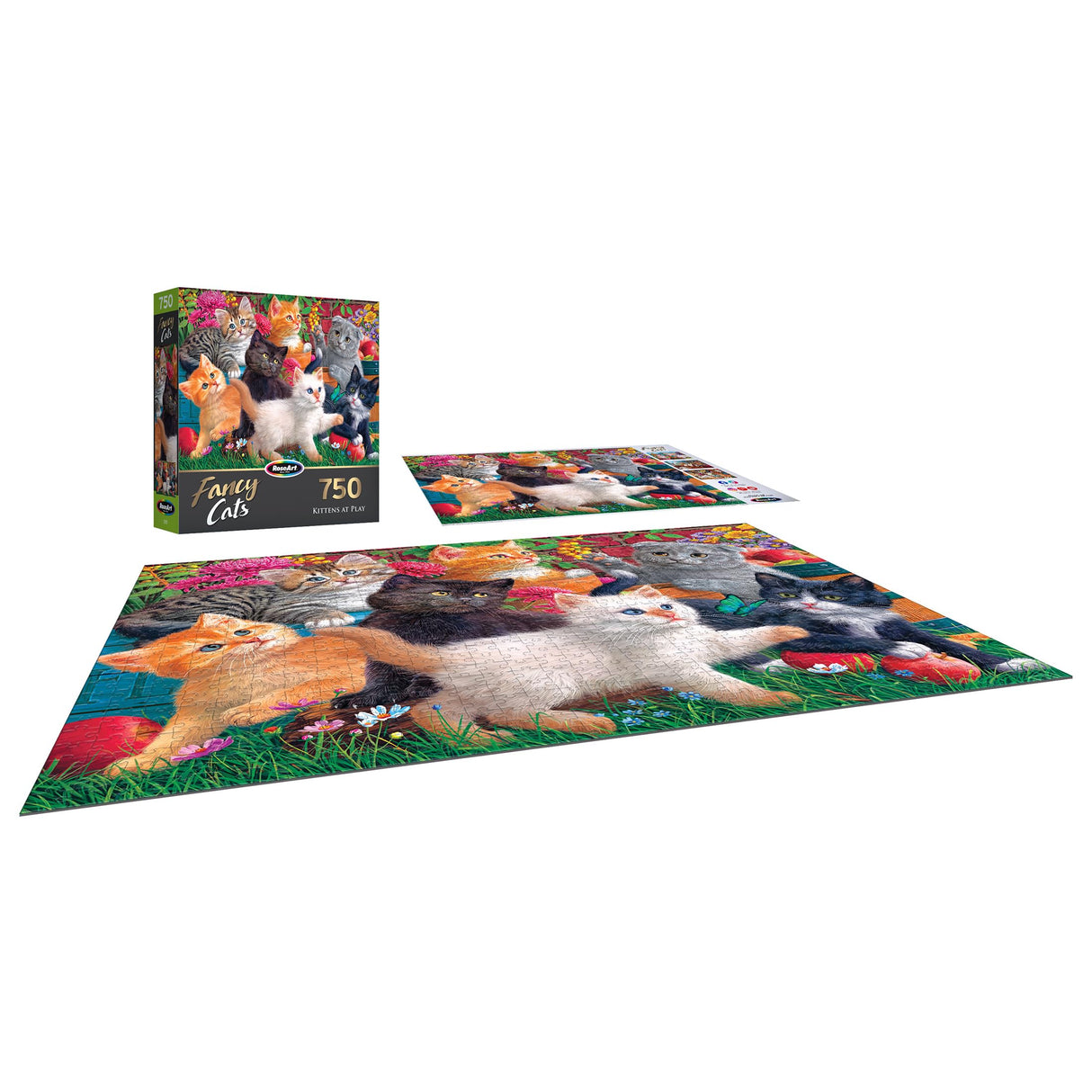 RoseArt - Fancy Cats - Kittens at Play - 750 Piece Jigsaw Puzzle for Adults RoseArt