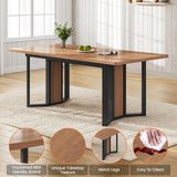 Itaar 5-Piece Dining Table Set for 4-6 People, 63" Extendable Kitchen Table and 4 Cushion Chairs, Dining Room Table with MDF Board & Metal Frame for Small Space, Easy Clean, Brown Itaar