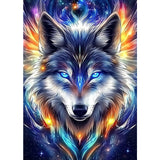 MXJSUA DIY Wolf Diamond Painting Kits for Adults, Animal Diamond Gem Art Painting for Beginners, Diamond Picture with Full Round Drill Dots Craft Set Gift, 12 * 16 Inch MXJSUA