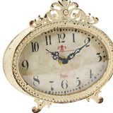 Creative Co-Op Distressed Pewter Mantel Clock, Cream Creative Co-Op