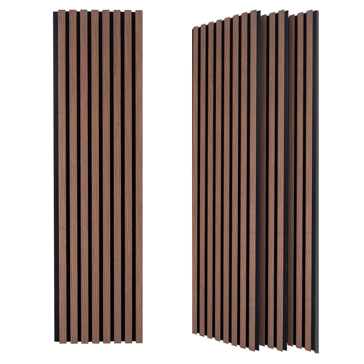 Wood Slat Panels, Interior Wall Decor Easy Installation, Soundproof Slatted Wall Panels 3D Acoustic Decoration for Office, Meeting Room, Café, Bars, Restaurant & Home, Red Brown 2 Pcs 47.2×12.5 in WoveN SounD