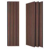 Wood Slat Panels, Interior Wall Decor Easy Installation, Soundproof Slatted Wall Panels 3D Acoustic Decoration for Office, Meeting Room, Café, Bars, Restaurant & Home, Red Brown 2 Pcs 47.2×12.5 in WoveN SounD