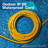 BBOUNDER Outdoor Extension Cord 100 FT Waterproof, 12/3 SJTW Heavy Duty 15A 1875W, Flexible 100% Copper 3 Prong Cords for Commercial Use and High Power Appliance, Yellow BBOUNDER