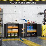 Fesbos Metal Storage Cabinet-36” Tall Steel File Cabinets with Lockable Doors and Adjustable Shelves-Black Steel Storage Cabinet for Home Office, School, Garage Fesbos