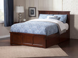 Atlantic Furniture AR8646114 Madison Platform Bed with Matching Foot Board and 2 Urban Bed Drawers, Queen, Walnut AFI