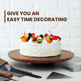 TIDITA 13" Acacia Cake Stand Rotating – Rustic Wood Turntable Pedestal Stands – Wooden Spinning Tables for Food Serving - Round Cake Decorating for Cupcake Dessert Display in Party, Wedding, Birthday Tidita