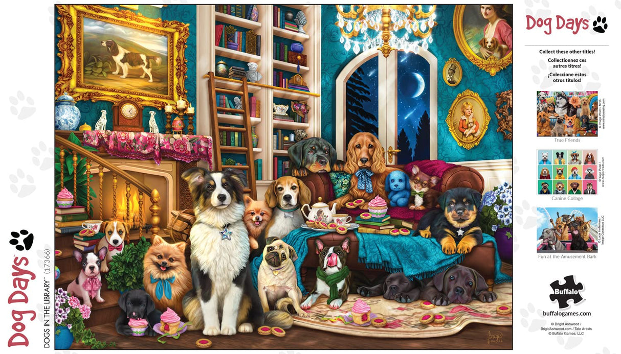 Buffalo Games - Brigid Ashwood - Dogs in The Library - 750 Piece Jigsaw Puzzle for Adults -Challenging Puzzle Perfect for Game Nights - Finished Size is 24.00 x 18.00 Buffalo Games