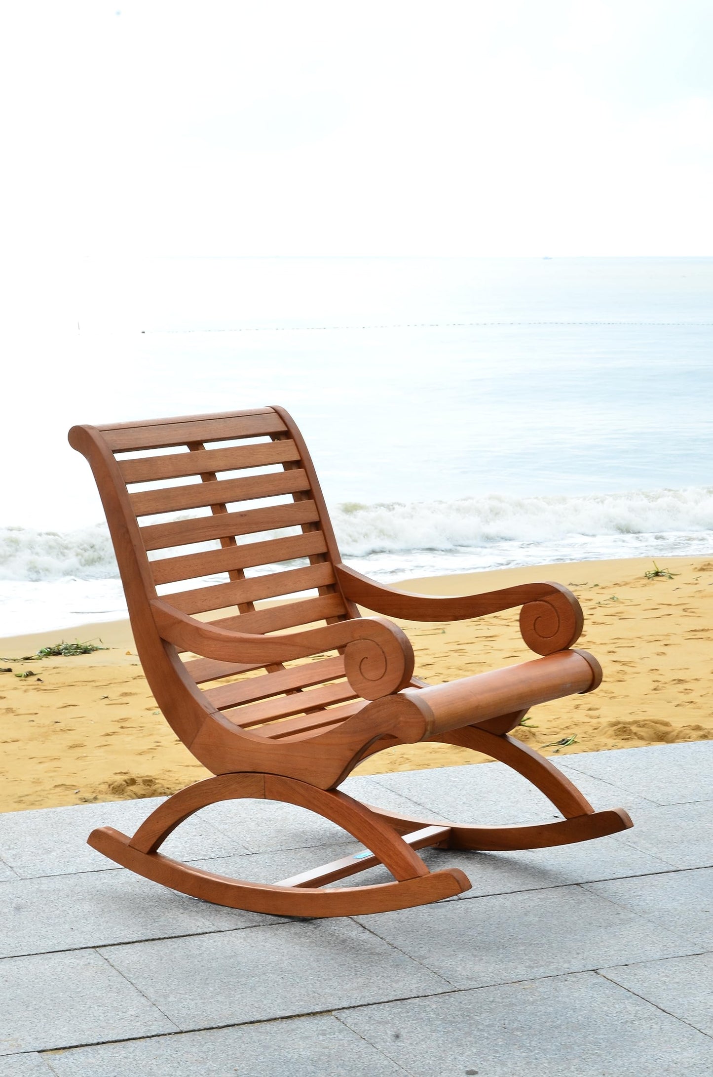 Safavieh Outdoor Collection Sonora Rocking Chair, Teak Brown - WoodArtSupply