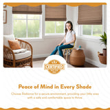Radiance Cordless Bamboo Roman Shades for Windows - Flatstick Bamboo Blinds for Semi-Private Light Control - Easy to Lift & Fold Up Window Shades - Driftwood - 36 in. W x 64 in. L - (2216614E) Radiance