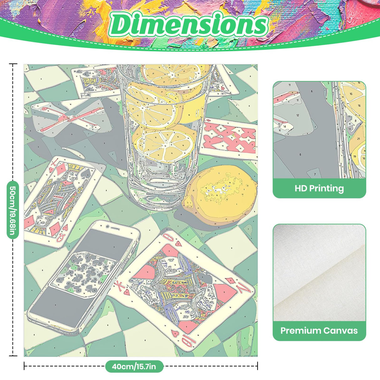 KEYIFA Paint by Numbers Kits for Adults, Playing Cards Paint by Number, DIY Oil Digital Painting Wine Glass, Easy Acrylic Painting Kit Canvas, with Brushes, Art Crafts Gifts for Wall Decor 16x20 in KEYIFA