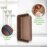 NutriChef 6-Piece Nonstick Bakeware Set, Carbon Steel Baking Pans, Includes Cookie Trays, Wide & Square Bake Pan, Bread Loaf & Round Cake Pan, Muffin Pan - Gold NutriChef