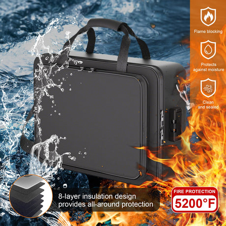 fannos 5200°F Fireproof Document Box, Important Document Organizer, Document Safe Box Fireproof Waterproof, 2025 Latest Model fannos