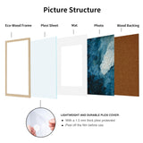 TONES FRAME DESIGN 11x14 Natural Wood Frame with 8x10 Mat, Solid Wood Veneer Finish Picture Frame, and Plexiglass Front for Poster Gallery Wall Home Decor TONES FRAME DESIGN