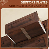 WLIVE Farmhouse Dresser for Bedroom, 63" Wide 9 Drawer Dresser Storage Organizer, Wood Chest of Drawers for Bedroom, TV Stand for 70 inch TV for Living Room, Hallway, Ball Bearing Slide (Brown) WLIVE