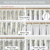 Kayne Studio Blue Grey Blackout Curtain Panels Linen Botanical Leaf Print Floral Farmhouse Drapes Soundproof Light Blocking Window Treatment Living Room Bedroom Pinch Pleated BackTab,40"x108",2 Panels Kayne Studio