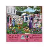 SUNSOUT INC - Quilts in The Backyard - 500 pc Jigsaw Puzzle by Artist: Sharon Steele - Finished Size 18" x 24" - MPN# 42077 SunsOut