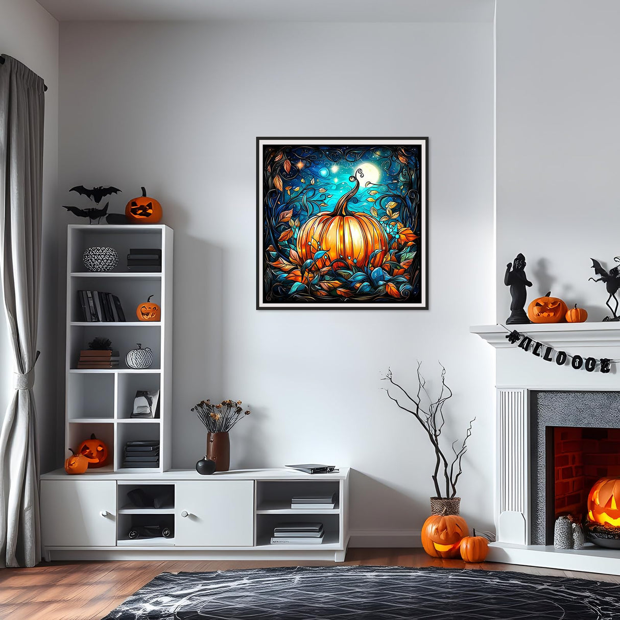 SENQAO Halloween Diamond Art Painting Kits for Adults, 5D Fall Pumpkin Diamond Art Kits for Beginners, DIY Paint by Numbers with Full Drill Diamond Dots for Home Wall Art Decor Halloween 12x12inch SENQAO