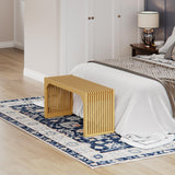 ROOMTEC 35" Dining Bench, Indoor Wood Bench for Entryway,Living Room,Kitchen and Bedroom (Nature, Long Bench) ROOMTEC