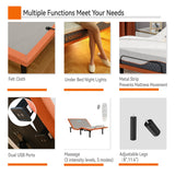 Split King Adjustable Bed Frame with Mattress - 14” Luxury Hybrid Mattress, Smart APP Contorl, Massage, Zero Gravity, Anti-Snore, 5 Minutes Installation, Head and Foot Incline, Medium Soft, Split King ESHINE