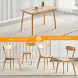 XHWECAN 5-Piece Wooden Dining Table and Chairs Set for 4, 47" Modern Solid Wood Table with 4 Louis Chairs for Dining Room, Kitchen, Small Space XHWECAN
