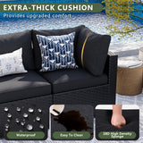Aoxun 7 Piece Patio Furniture Set Wicker Rattan Patio Sectional Sofa Set Outdoor Seating Furniture with Thickened Cushion, Black Aoxun