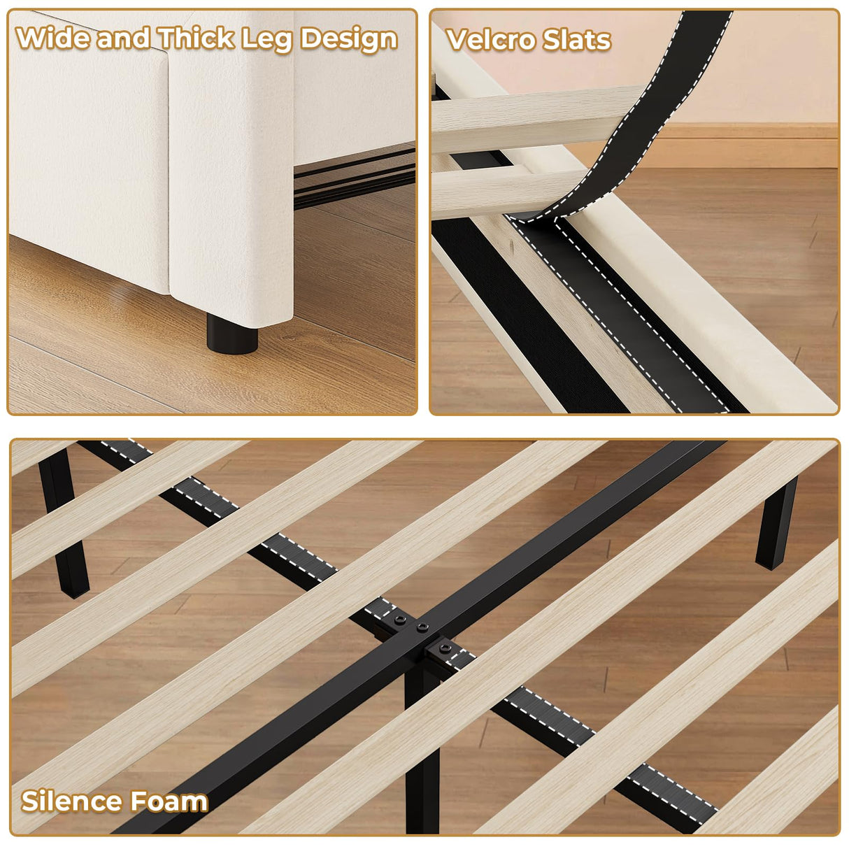 ADORNEVE Twin Size LED Bed Frame with Storage Drawer, Girls Twin Bed Frame with Adjustable Crystal Button Headboard, Velvet Princess Platform Bed for Girls, Solid Wooden Slats,Creamy White ADORNEVE