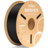 ELEGOO Rapid PETG Filament 1.75mm Black 1KG, High Speed 30-600mm/s 3D Printer Filament Dimensional Accuracy +/- 0.02 mm, 1kg Cardboard Spool(2.2lbs) Fits for Most FDM 3D Printers ELEGOO