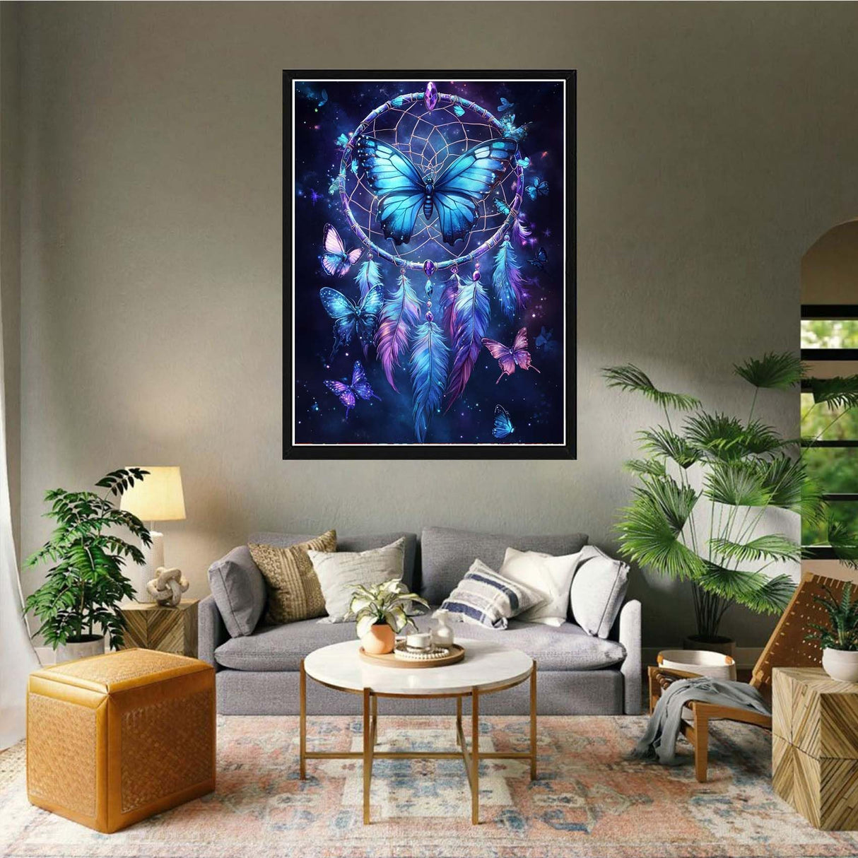 VAIIEYO 5D DIY Diamond Art Kits for Adults Dream Catcher, Diamond Painting Butterfly, Paint by Numbers Full Drill Round Rhinestone Craft Canvas for Home Wall Decor Gift 12x16 inch-20 VAIIEYO